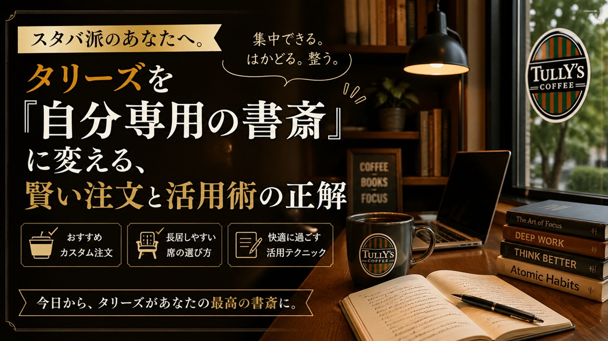スタバ派のあなたへ。タリーズを『自分専用の書斎』に変える、賢い注文と活用術の正解