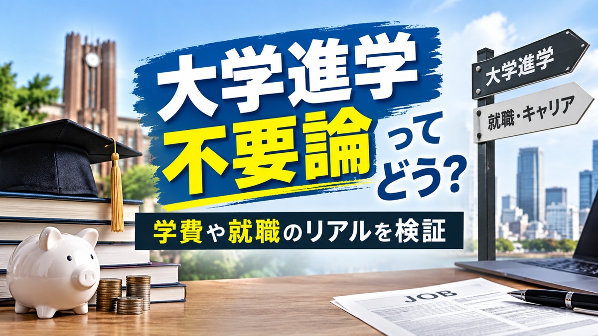 大学進学不要論ってどう？学費や就職のリアルを検証